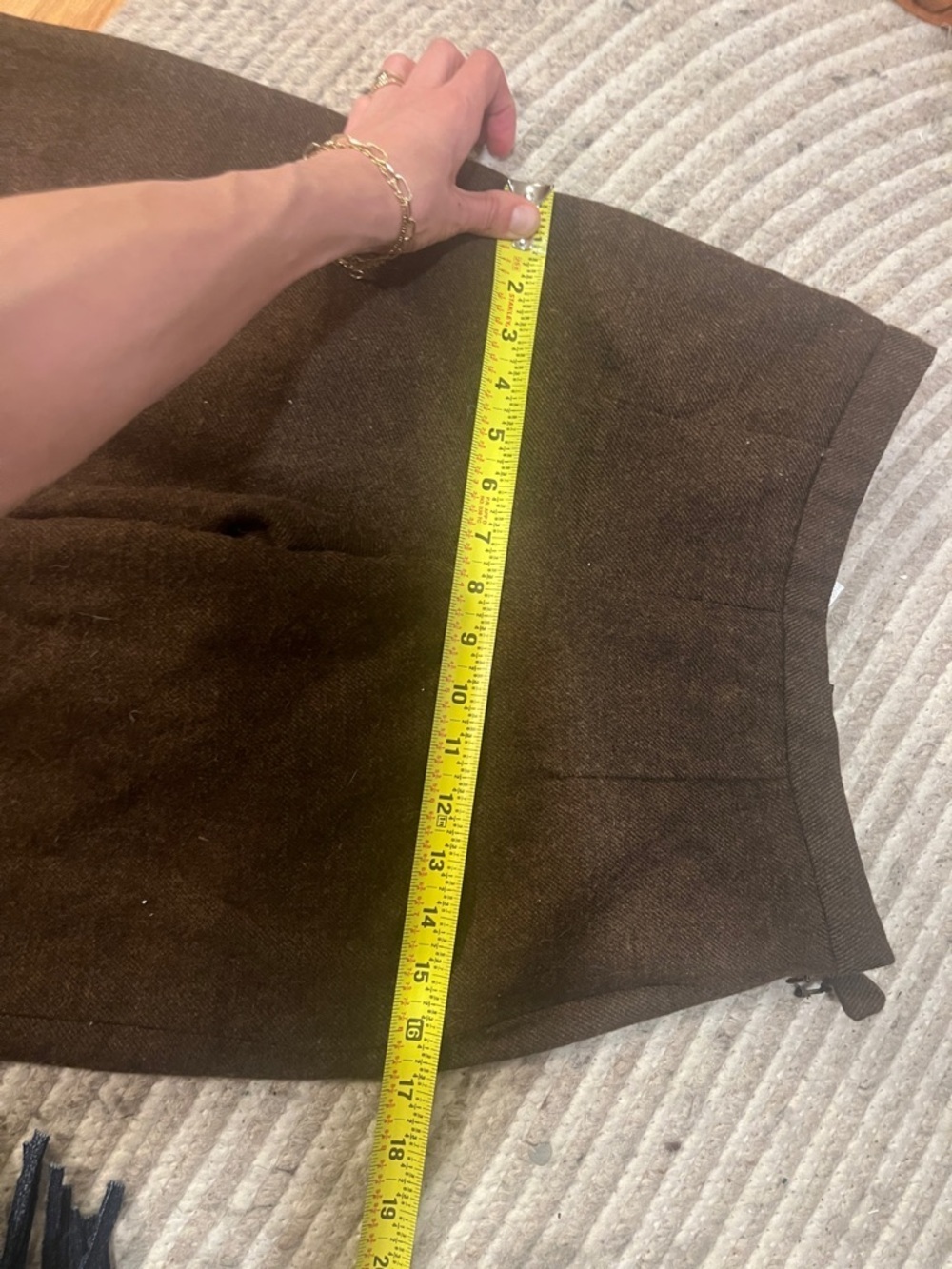 Chocolate brown vintage wool tailored trousers (missing zipper clasp) - Picture 8 of 9